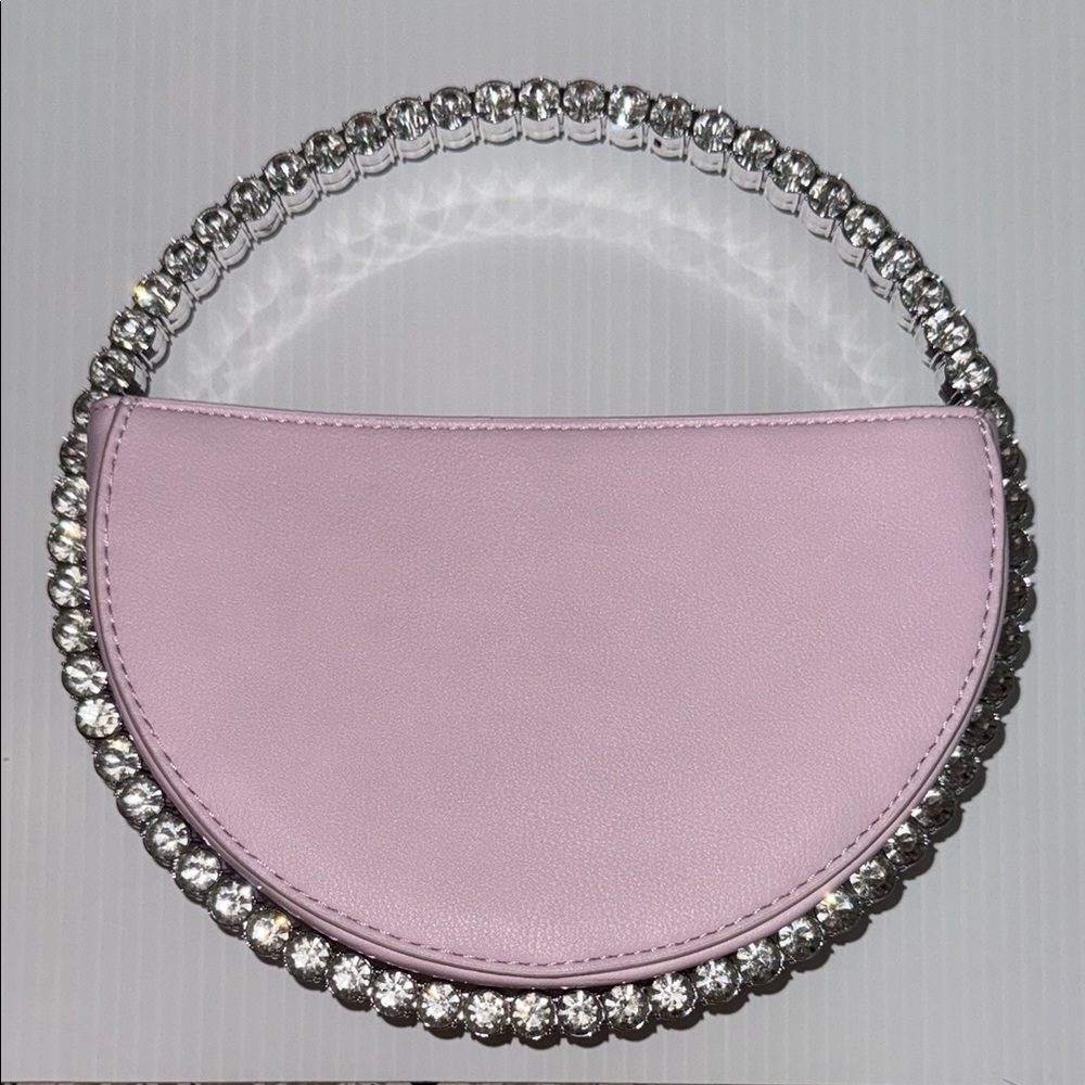 Elegant Rose/Lavender Handbag with Crystal Accents